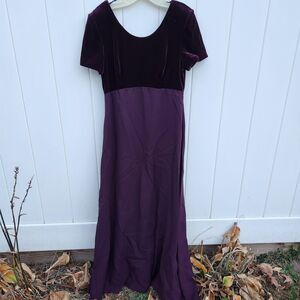 Michelangelo Womens Gown Dress Purple Maxi Stretch Scoop Neck Formal Vintage 10
